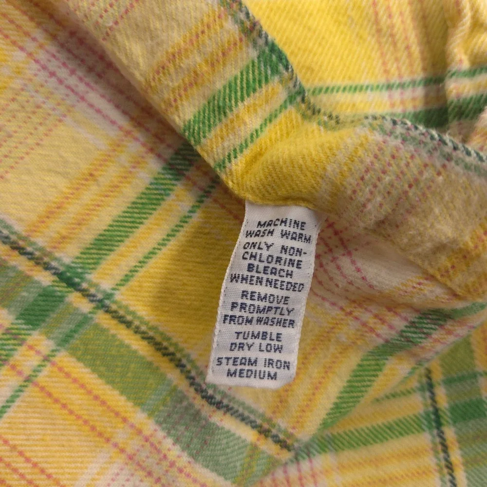 Vintage Polo Ralph Lauren Flannel Mens M Yellow Multi Plaid Regent Custom Fit